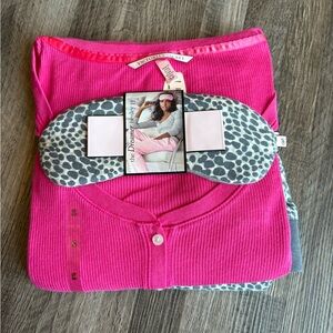 Victoria's Secret Pink Pajama Set with Eye Mask